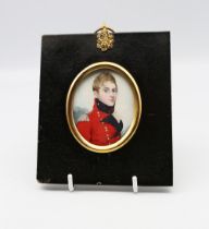 Napoleonic / Peninsular War: English School (early 19th Century) Portrait miniature of an Officer,