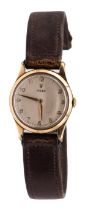 Rolex: a Gentleman's vintage 9ct gold wristwatch, circa 1950's comprising a signed cream dial with