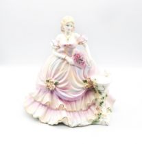 Coalport: a lady figure titled 'Secret Garden', hand decorated, designed by Sue McGarrigle, dated