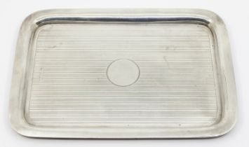 A George V silver engine turned tray, hallmarked by Charles H Cheshire, Chester, 1924 approx 11.27