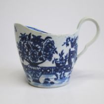 A Worcester milk jug printed ‘bat’ pattern of rare shape. circa 1785, disguised numeral mark,