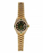 Rolex: a Ladies18ct gold diamond set Rolex automatic Presidential Oyster Perpetual Datejust