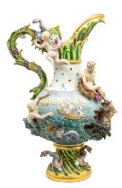 A 19th Century Meissen porcelain ewer 'Emblematic of Water' from the late 19th century, modelled