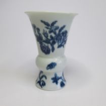 A Worcester blue and white double gourd vase with flowers, circa 1765, approx height 13cm Further