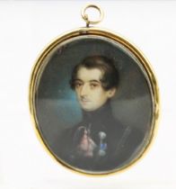 Napoleonic / Peninsular War: English School (early 19th Century) Portrait miniature of an Officer in