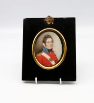 Napoleonic / Peninsular War: English School (early 19th Century) Portrait miniature of Capt Exham