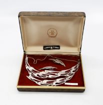Hamish Dawson Bowman for Celtic Arts Scotland - A modernist silver necklace titled "Flight of