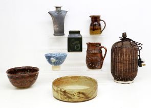 A collection of studio and other pottery to include Hilary Ward plus others. 8 items.