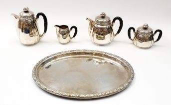 Attributed to Bruckmann & Sohner - an early 20th century Arts & Crafts Continental silver plated tea