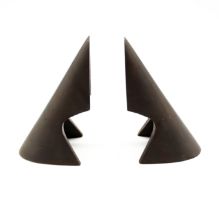 Carl Aubock - A pair of 1950's design "Wedge" bookends. Model No 4099. In patinated and polished