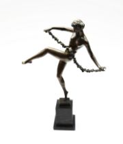 Pierre Le Faguays Art Deco figure of 'Dancer' on a marble base. Signed to base of figure plus