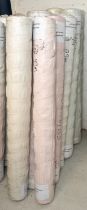 10 rolls of mixed fabrics, 59"/150cm, in various colours. UNCHECKED.