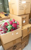8 boxes of artificial flowers.
