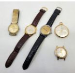 A collection of five various dress watches, to include: a Zenith stainless steel gentleman's
