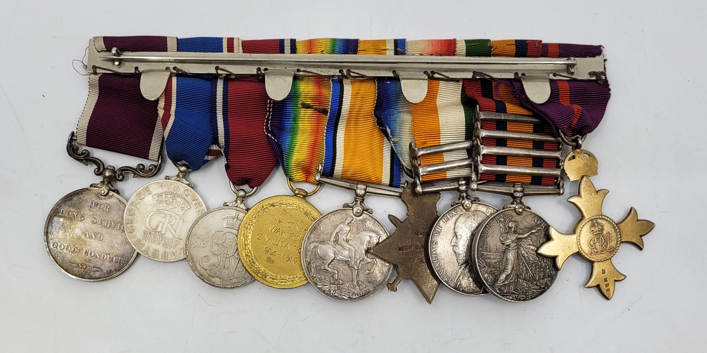 A Boer War and WW1 medal group, to include: The Most Excellent Order of The British Empire (OBE - Image 11 of 21