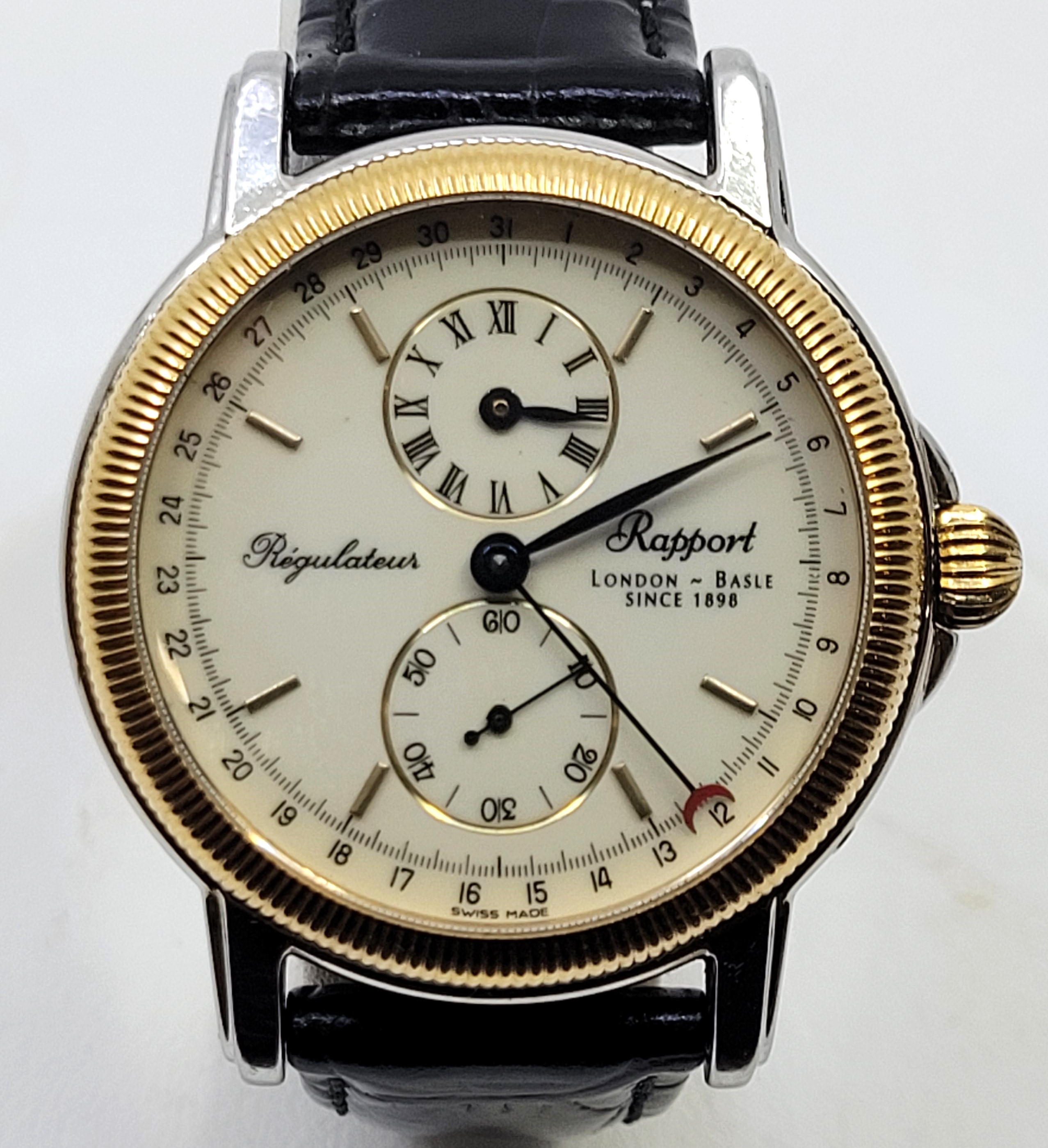 A Rapport Regulateur 3157-A gentleman's perpetual date stainless steel wrist watch, manual movement, - Image 8 of 18