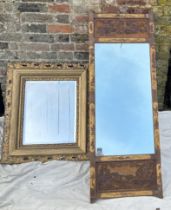 A large chinoiserie mirror and a gesso mirror