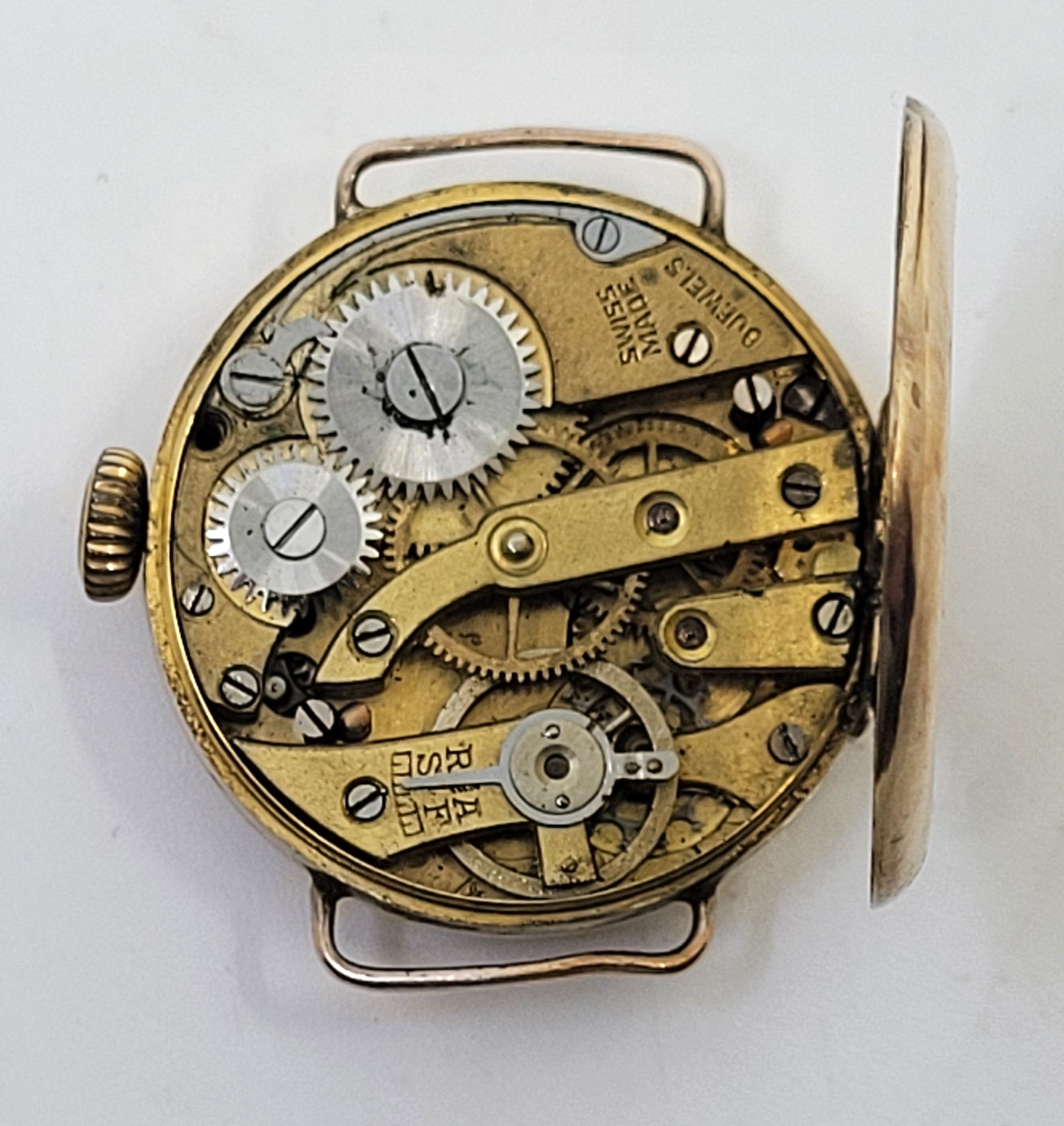 A 9ct. rose gold wrist watch, c.1925, having engine turned silver dial with Arabic numeral chapter - Image 2 of 12