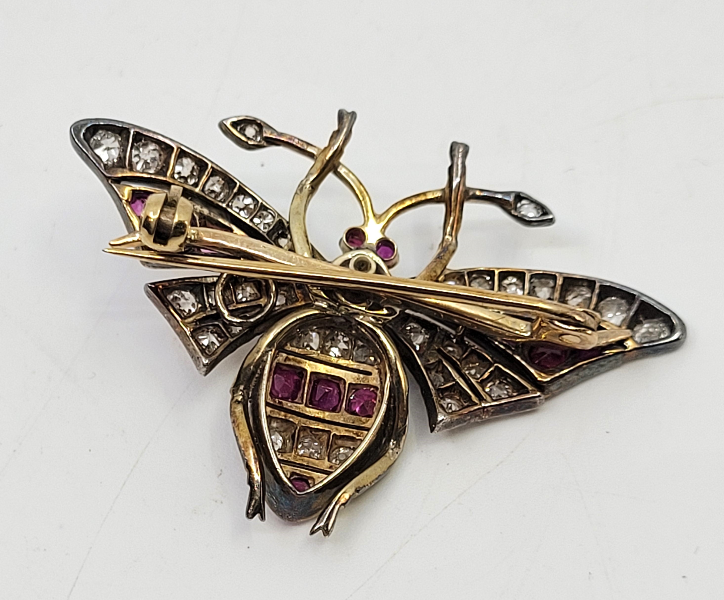 An early 20th century precious mixed metal, diamond, ruby and pearl butterfly brooch, set central - Image 3 of 12