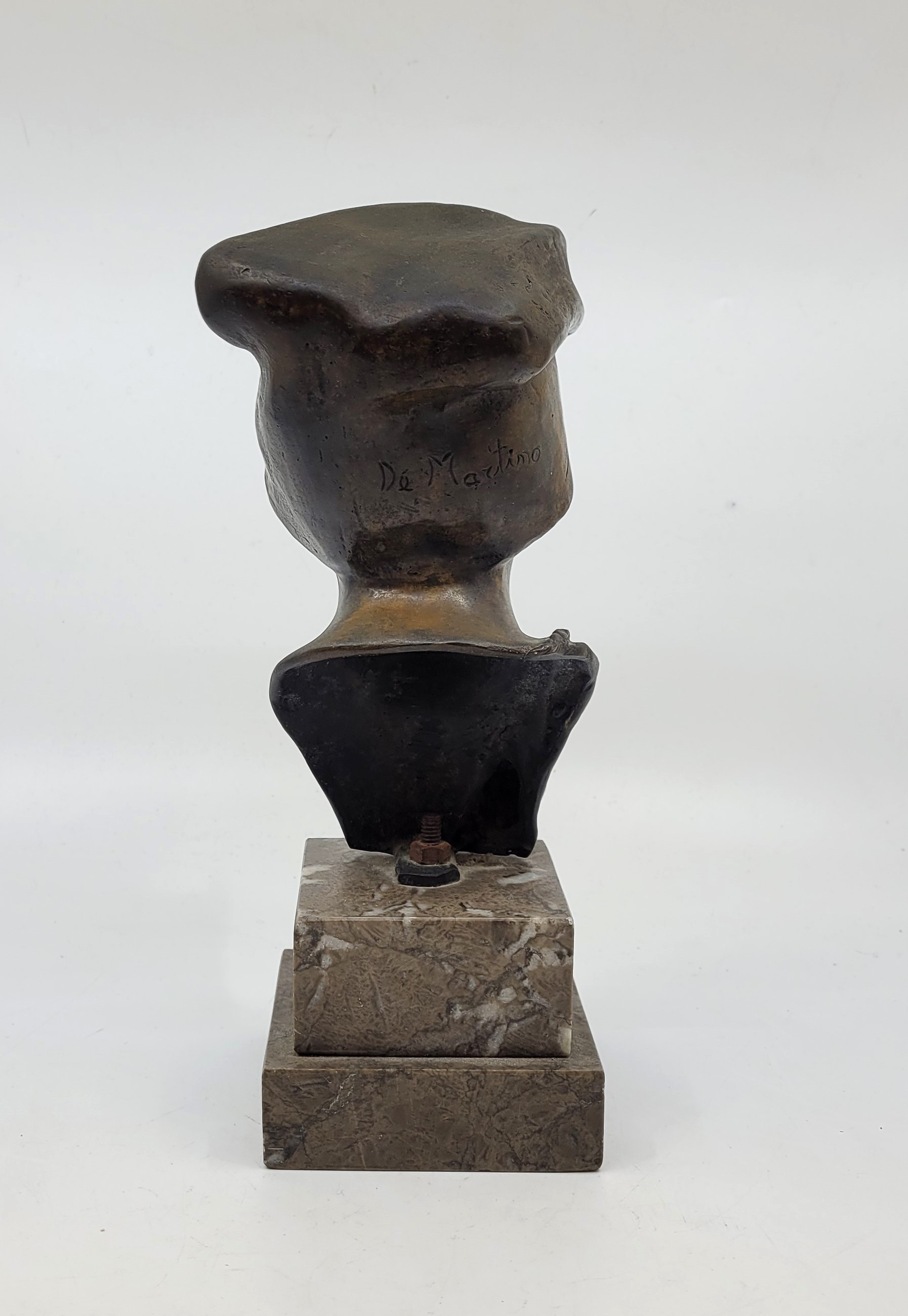 Giovanni De Martino (Naples 1870-1935), a bronze bust, signed, mounted to stepped marble base, - Image 3 of 18