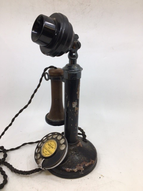 A vintage back stick telephone - Image 3 of 4