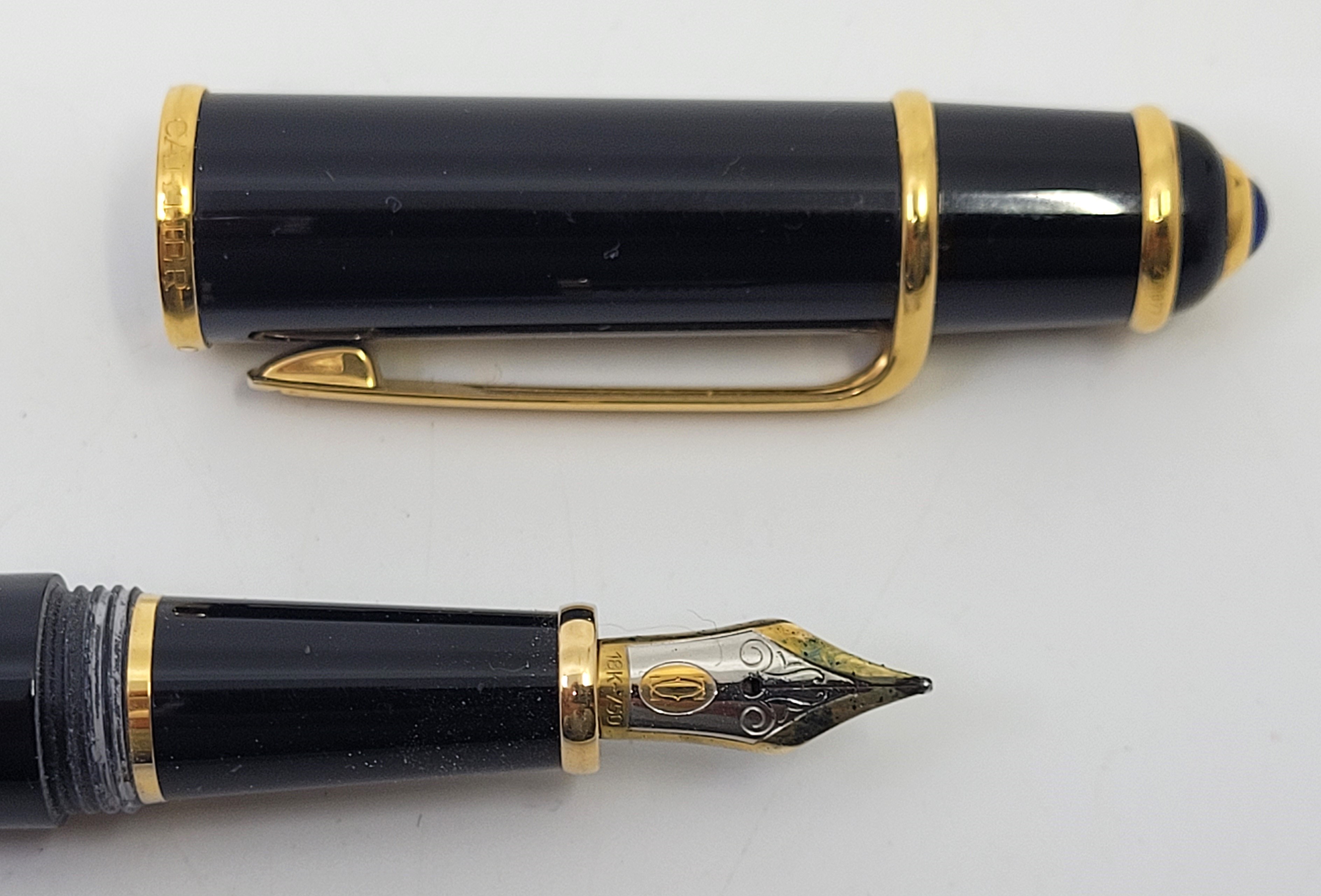 A Cartier "Diablo de Cartier" black composite fountain pen, with 18ct. gold nib, with paperwork in - Image 2 of 9