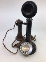A vintage stick telephone, (PL234, No 22)
