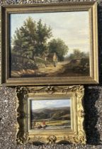 A 19th cent oil landscape study and similar