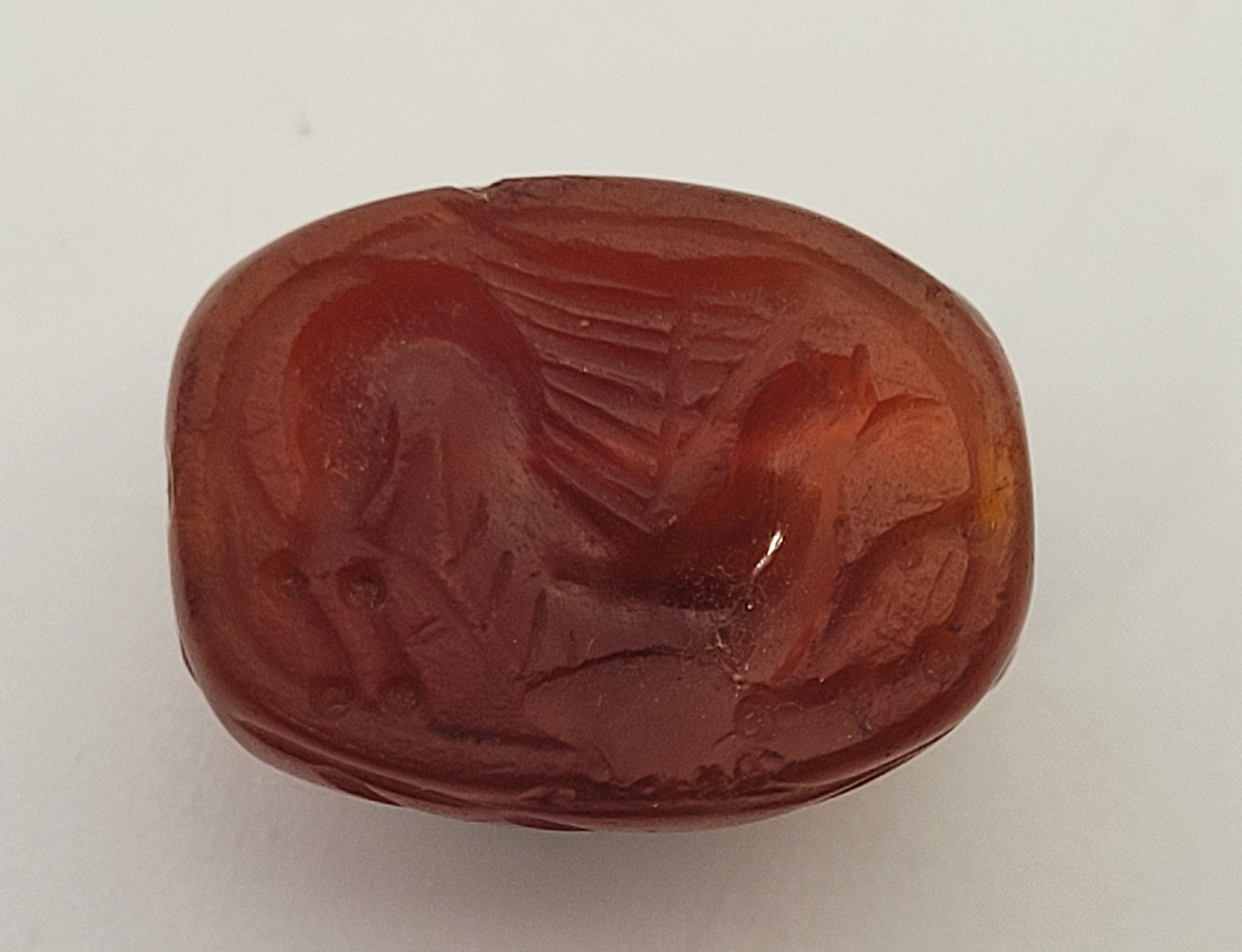 Three various carnelian scarab beetle intaglios/seals, two carved with intaglio of a standing figure - Image 28 of 30