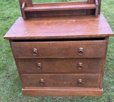 An early 20th cent Oak dresser base with original mirror