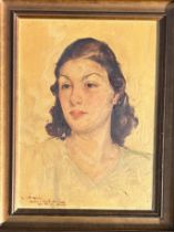 An early 20th cent Greek school oil on panel  portrait of a lady