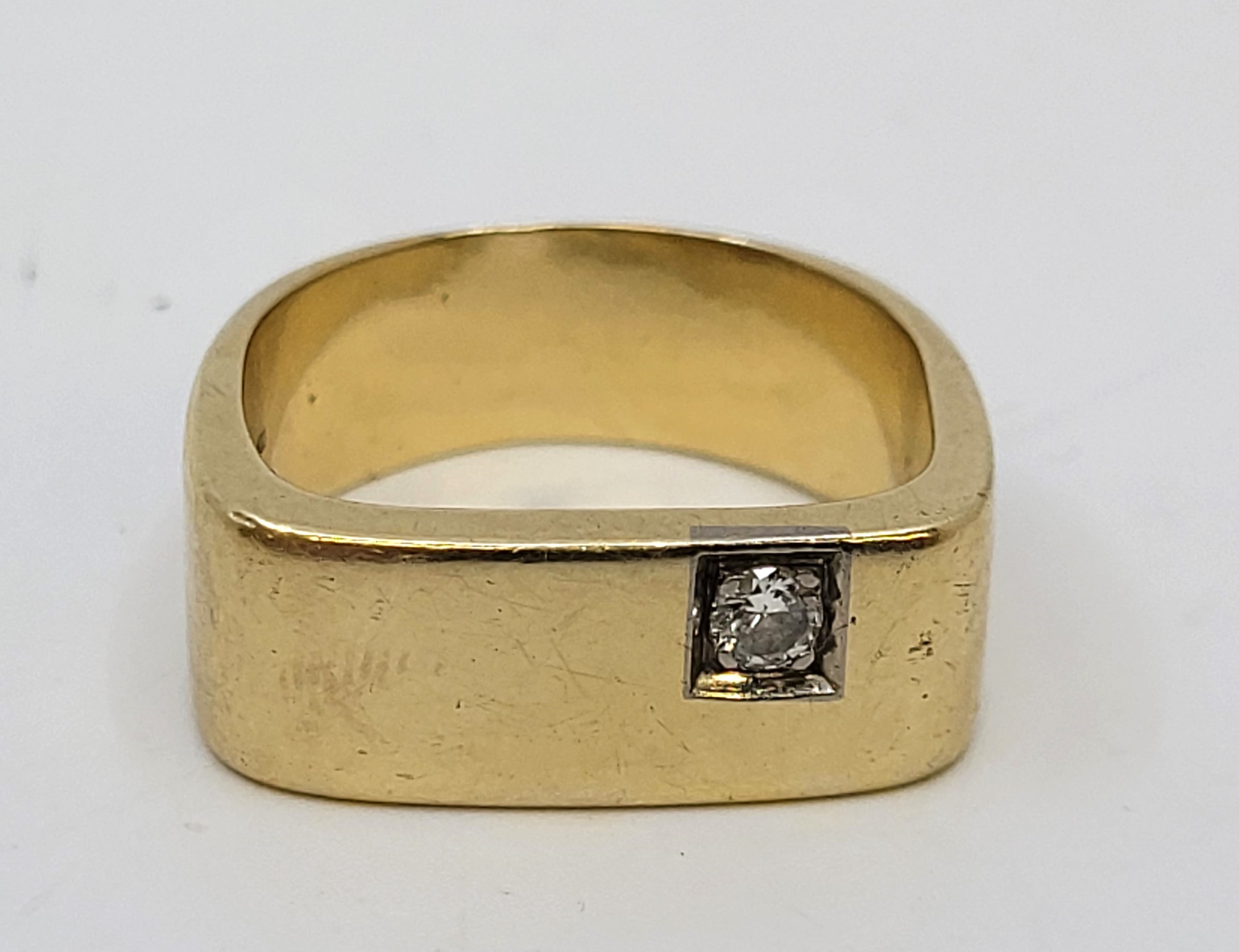 A Danish 14ct. yellow gold and diamond ring, set single round brilliant cut diamond (EDW 0.10 - Image 2 of 6
