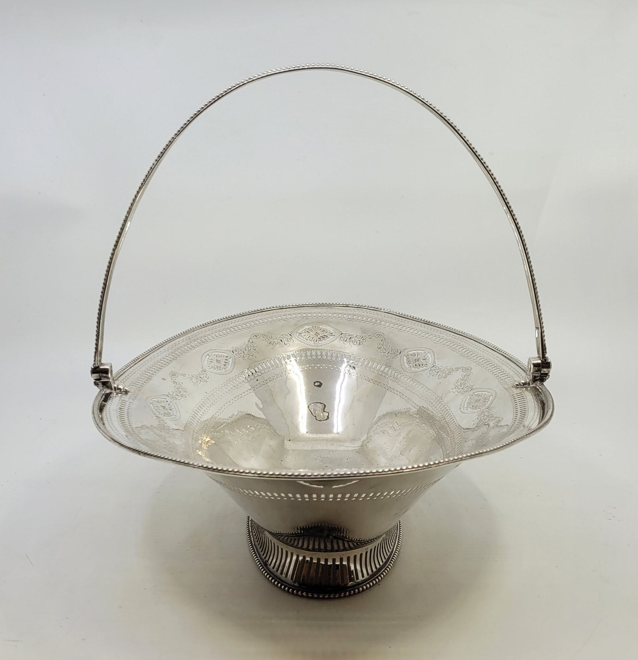 A George III silver swing handled basket, Robert Hennell I, London 1793, of ovoid form, the out - Image 2 of 21