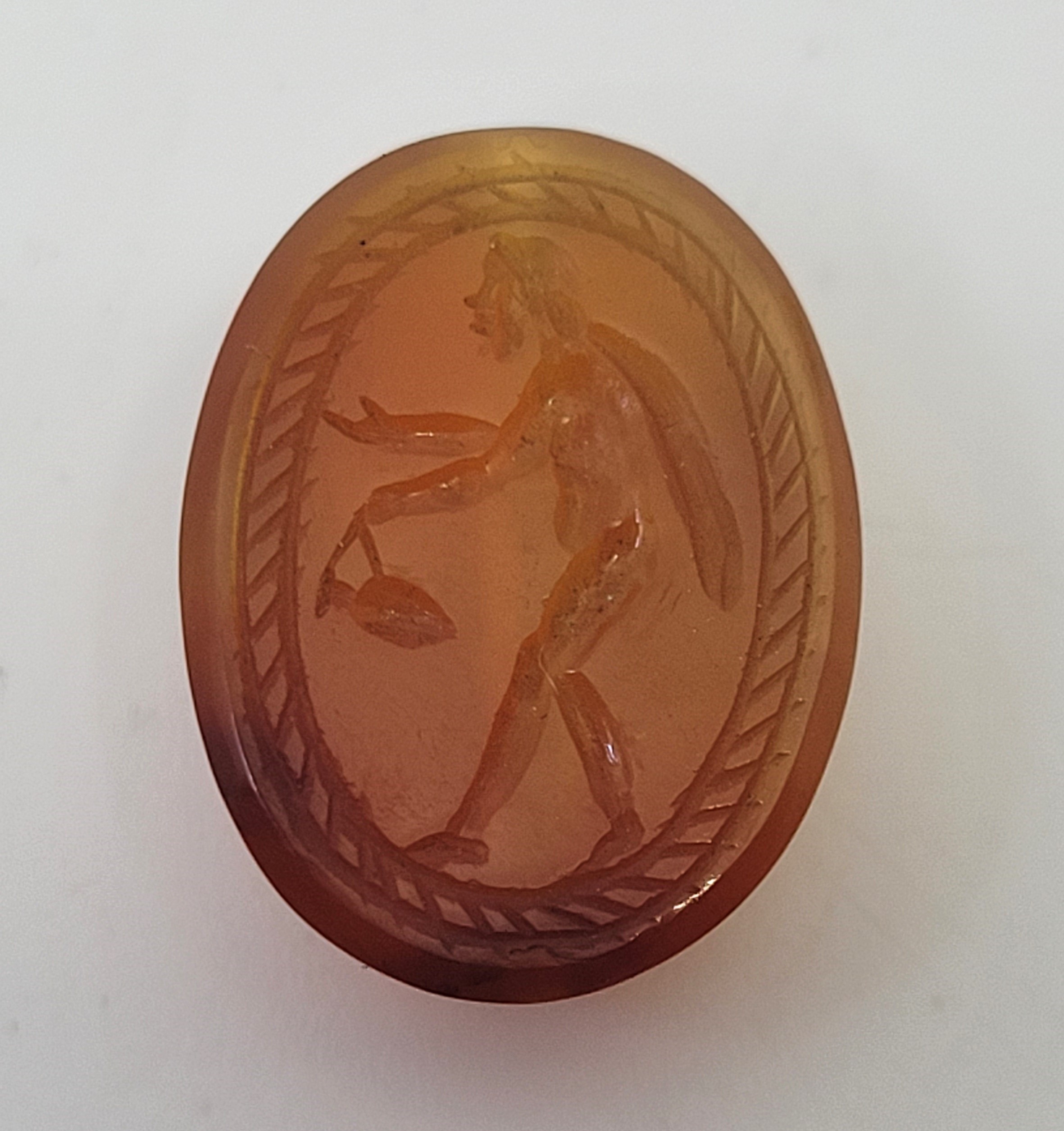 Three various carnelian scarab beetle intaglios/seals, two carved with intaglio of a standing figure - Image 14 of 30