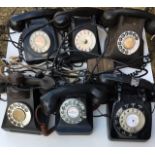 A collection of six black bell telephones (6) (a/f)