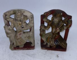 A collection of two19th cent Indian marble carvings (2)