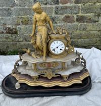 An early 20th cent Alabaster clock