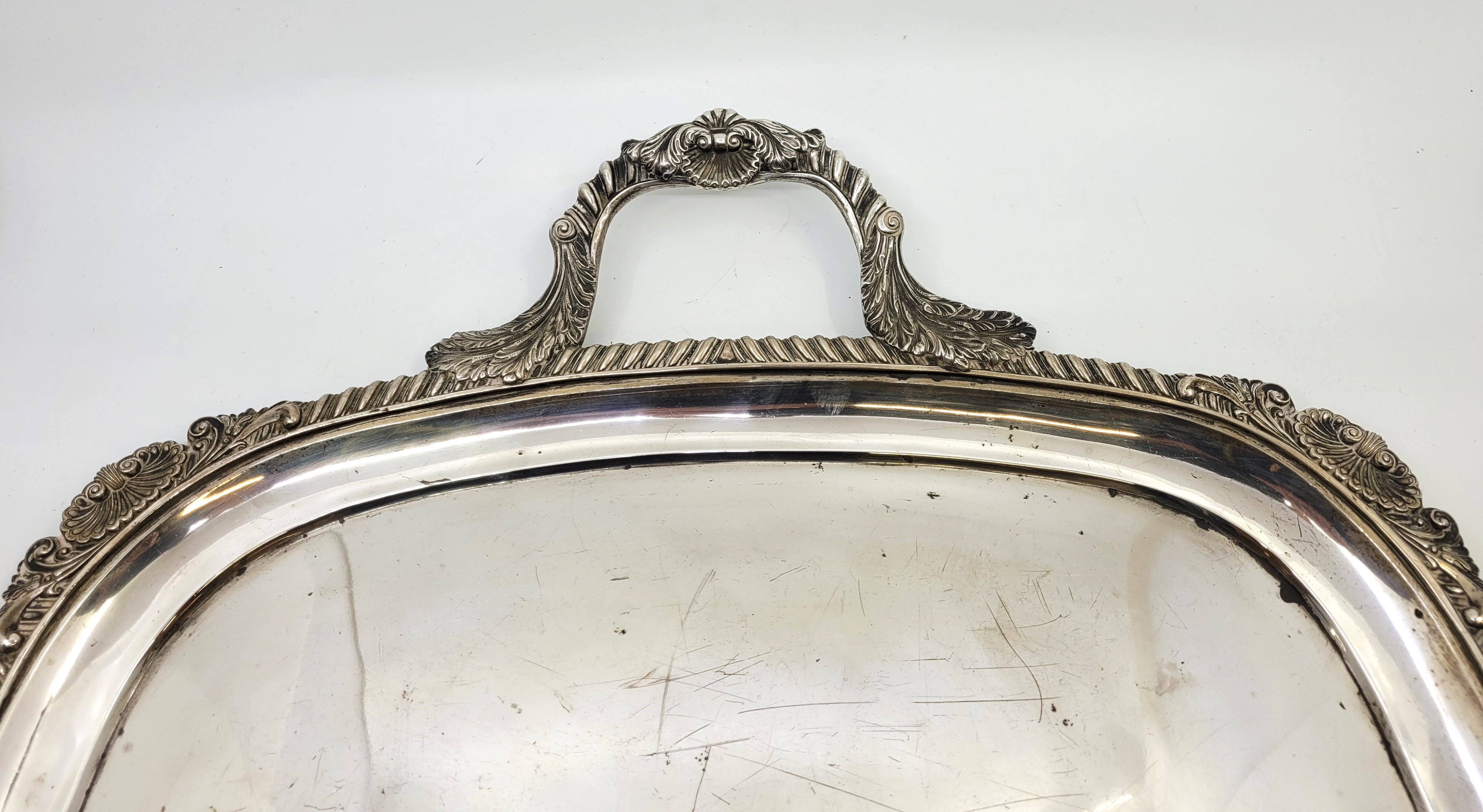 A large Victorian silver twin handled tray, by Walter & John Barnard, London 1893, of near - Image 6 of 12