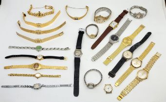 A large collection of gentleman's and ladies' vintage dress watches. (22)