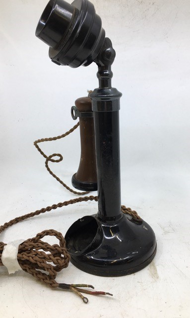 A vintage black stick telephone (a/f) - Image 2 of 5