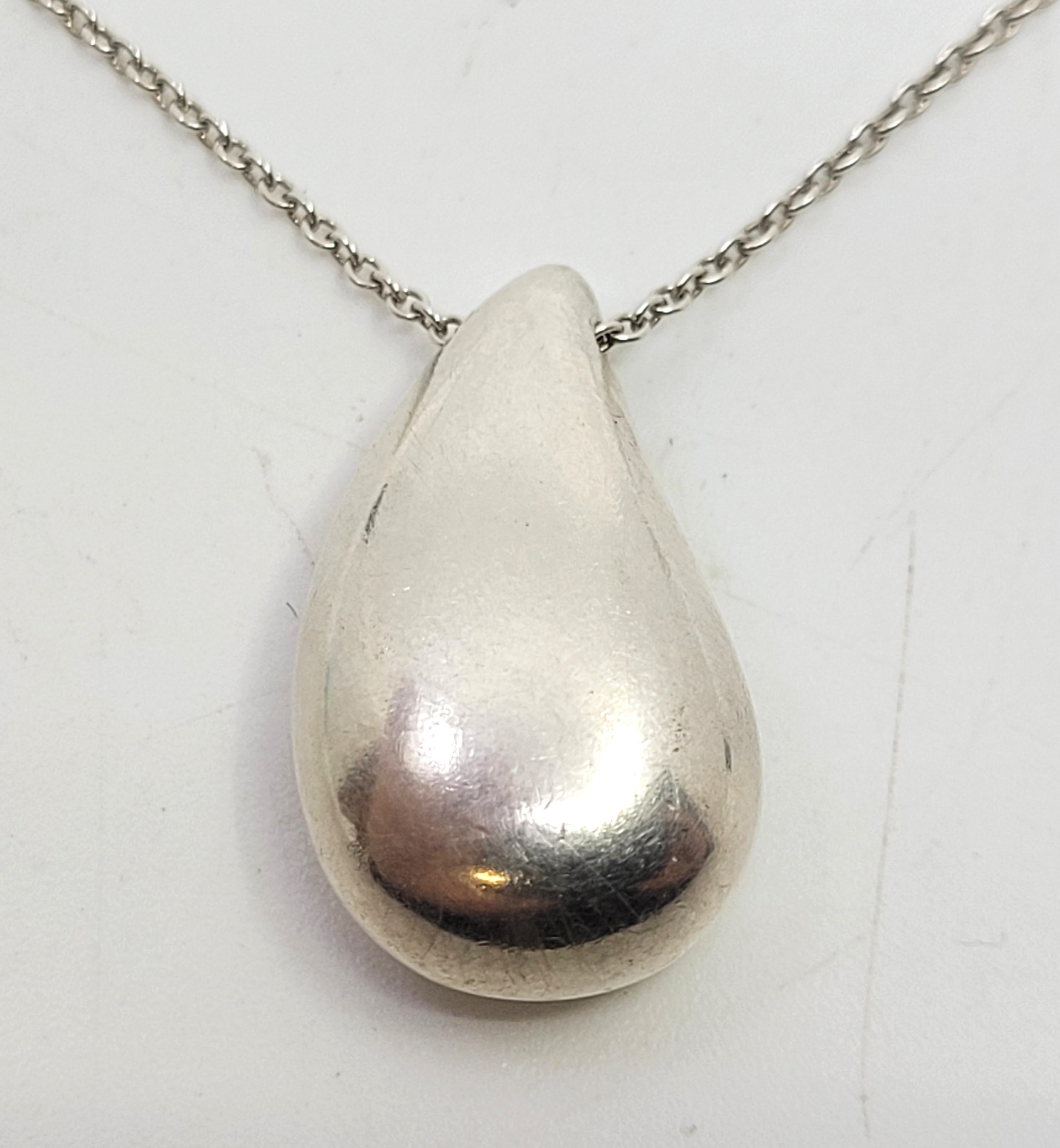 An Elsa Peretti for Tiffany & Co. sterling silver teardrop pendant necklace, height 21mm, to 46. - Image 2 of 12