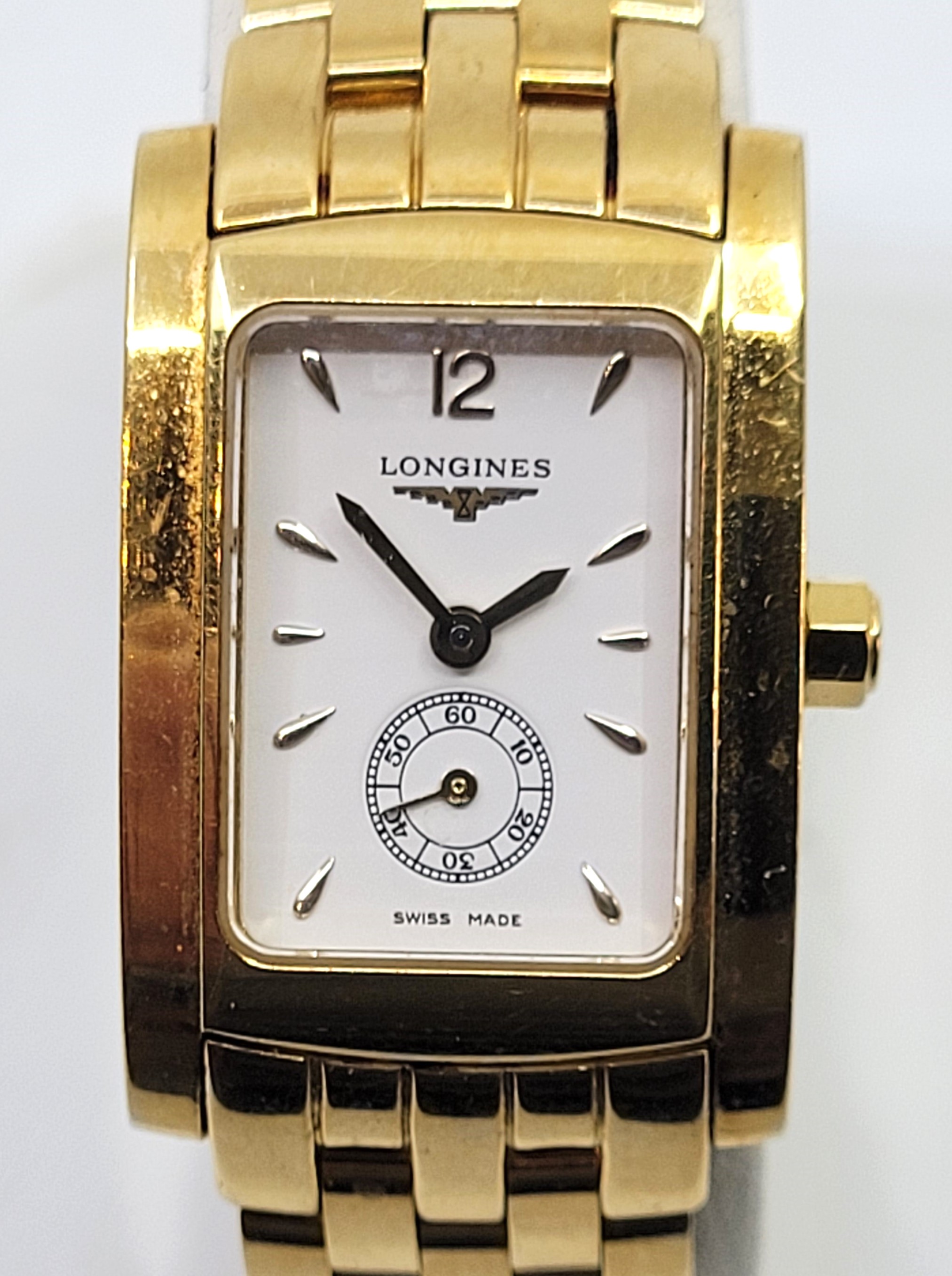 An 18ct. gold Longines DolceVita model L5.155.6 quartz bracelet watch, having signed white - Image 7 of 15