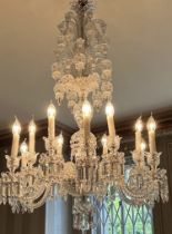 A  large Baccarat chandelier ,  marked with Baccarat etched mark one or two pieces at slight fault