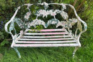 A 20th cent Fern pattern armchair after the antique  and two associated garden chairs