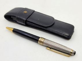 A Montblanc Meisterstuck "Solitaire Doue" ballpoint pen, having triple gold plated banded striated