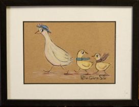 Birgitta Sif (Contemporary), illustrator of children's books. Mother Goose with Goslings, signed l.