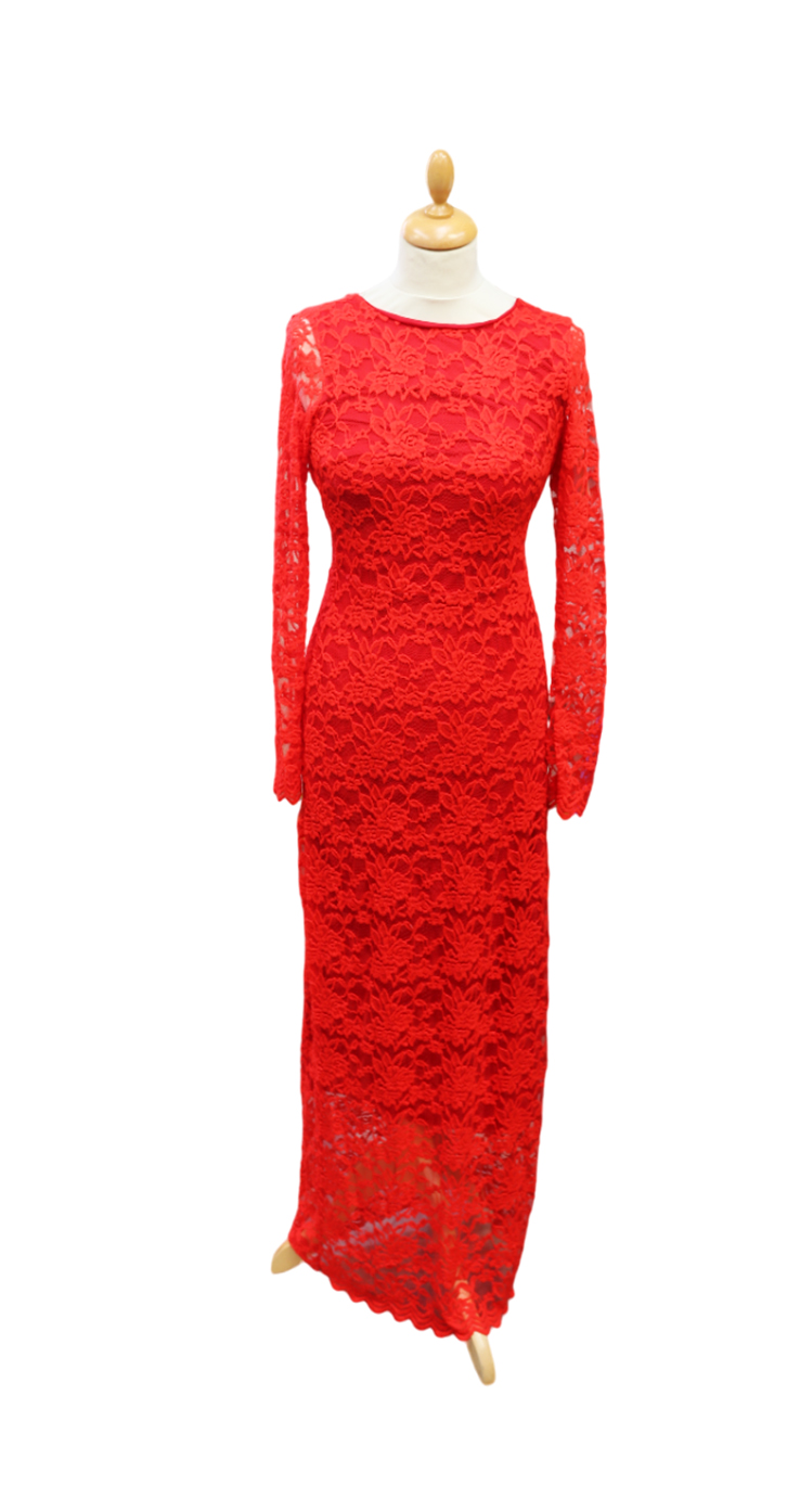 6 Lili London postbox red dresses, 1 x size size 8, 2 x size 10, 2 x size 12 and 1 x size 14.