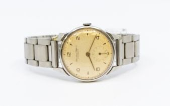 IWC- a gentleman's International Watch Company 1950's stainless steel wristwatch, comprising a round