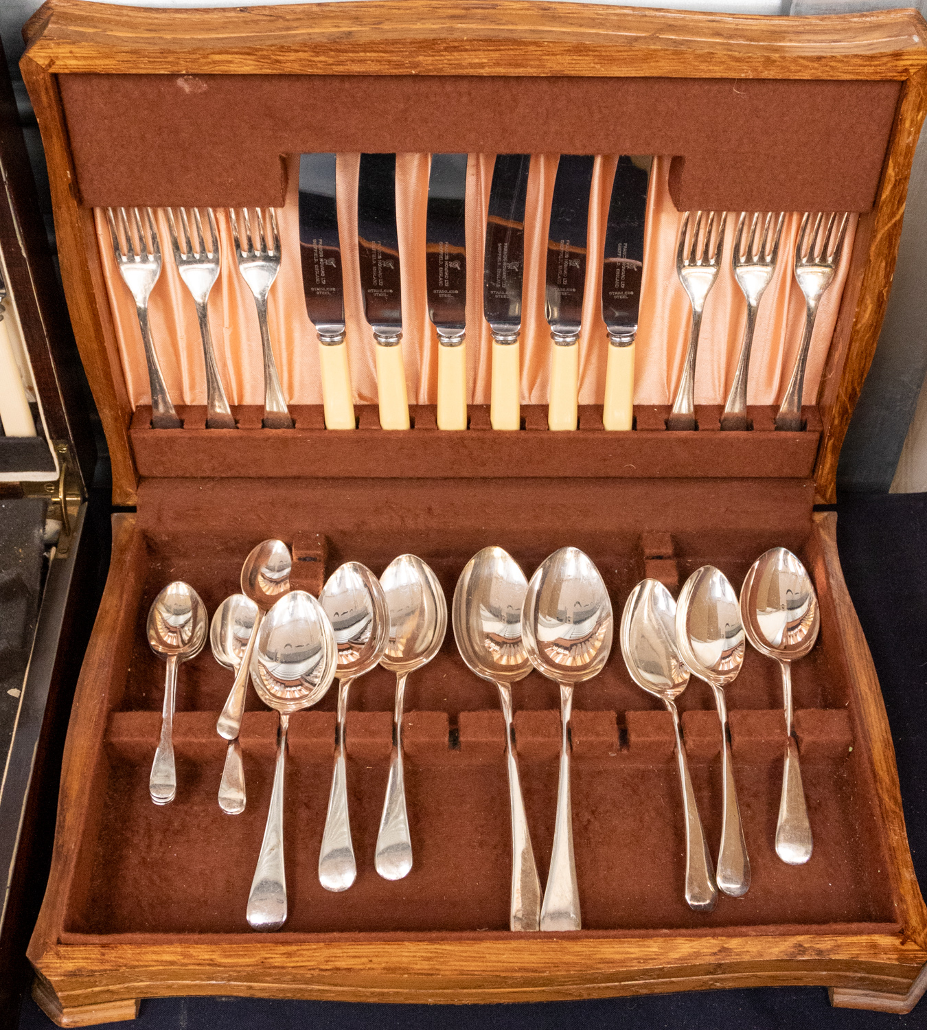 Three 20th Century canteens of cutlery, one chrome plated, others silver plate, two sets with - Image 4 of 4