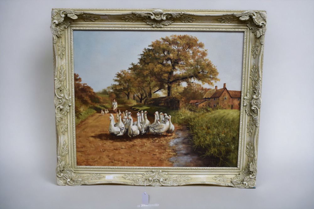 A collection of three late 20th Century oils on canvas of countryside life, two by Stephen Park ( - Image 2 of 3